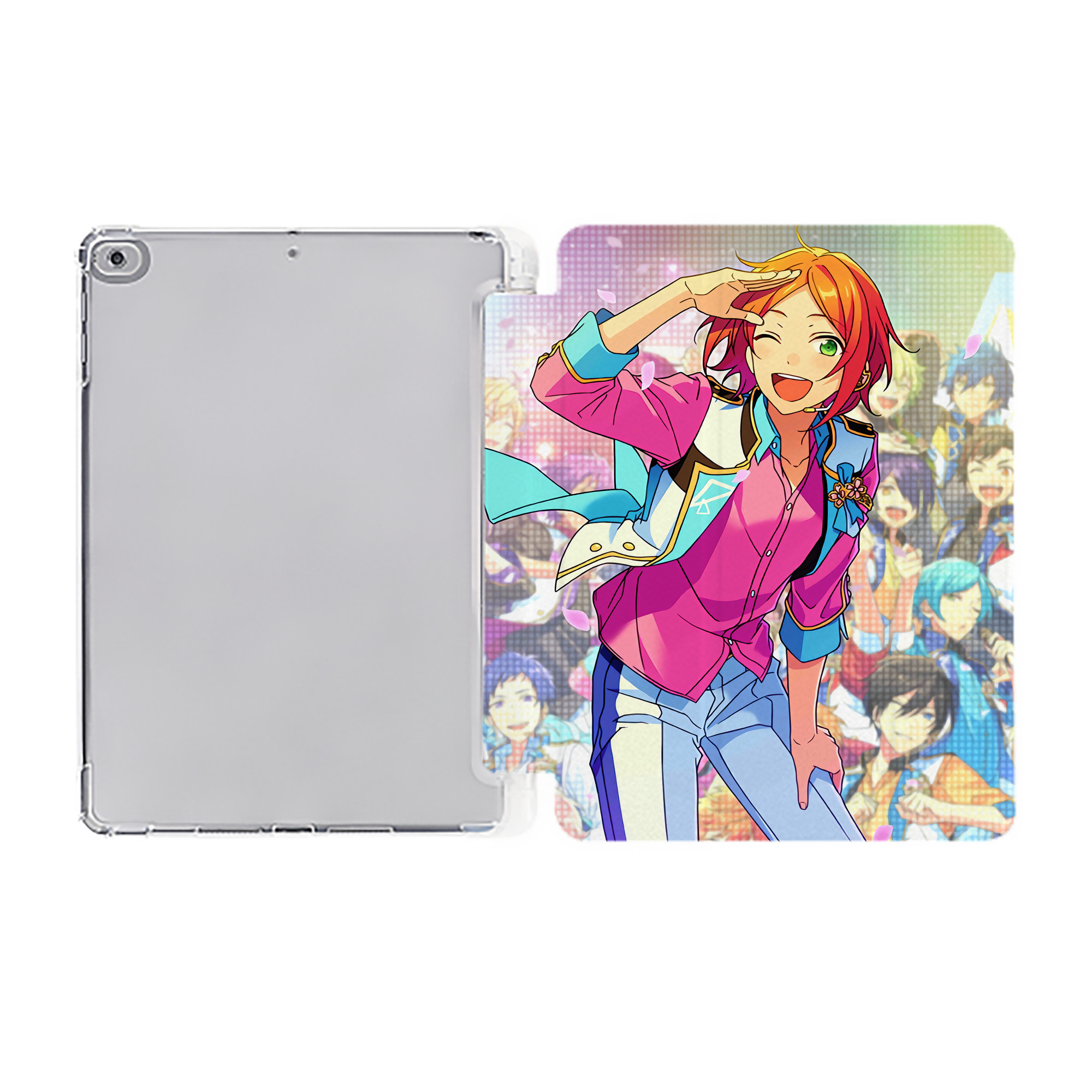 （画像用） あんさんぶるスターズ! Ensemble Stars IPad ケース ペン収納付き 三つ折りスタンド PUレザー×シリコン 対応機種9.5/10.5/10.9インチ